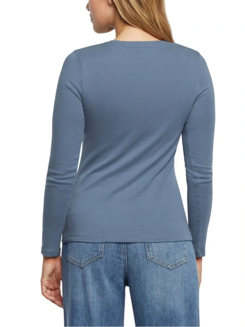 Eddie Bauer Women's Long Sleeve Crewneck Top - Slate Blue - Picture 2 of 9